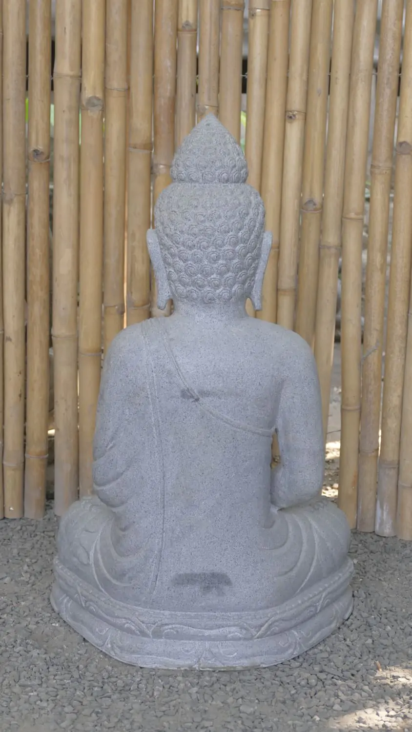  Product image 5 of the product “Seated Buddha made of Riverstone in Dhyana position - gesture of meditation, H.83 cm, natural. ”